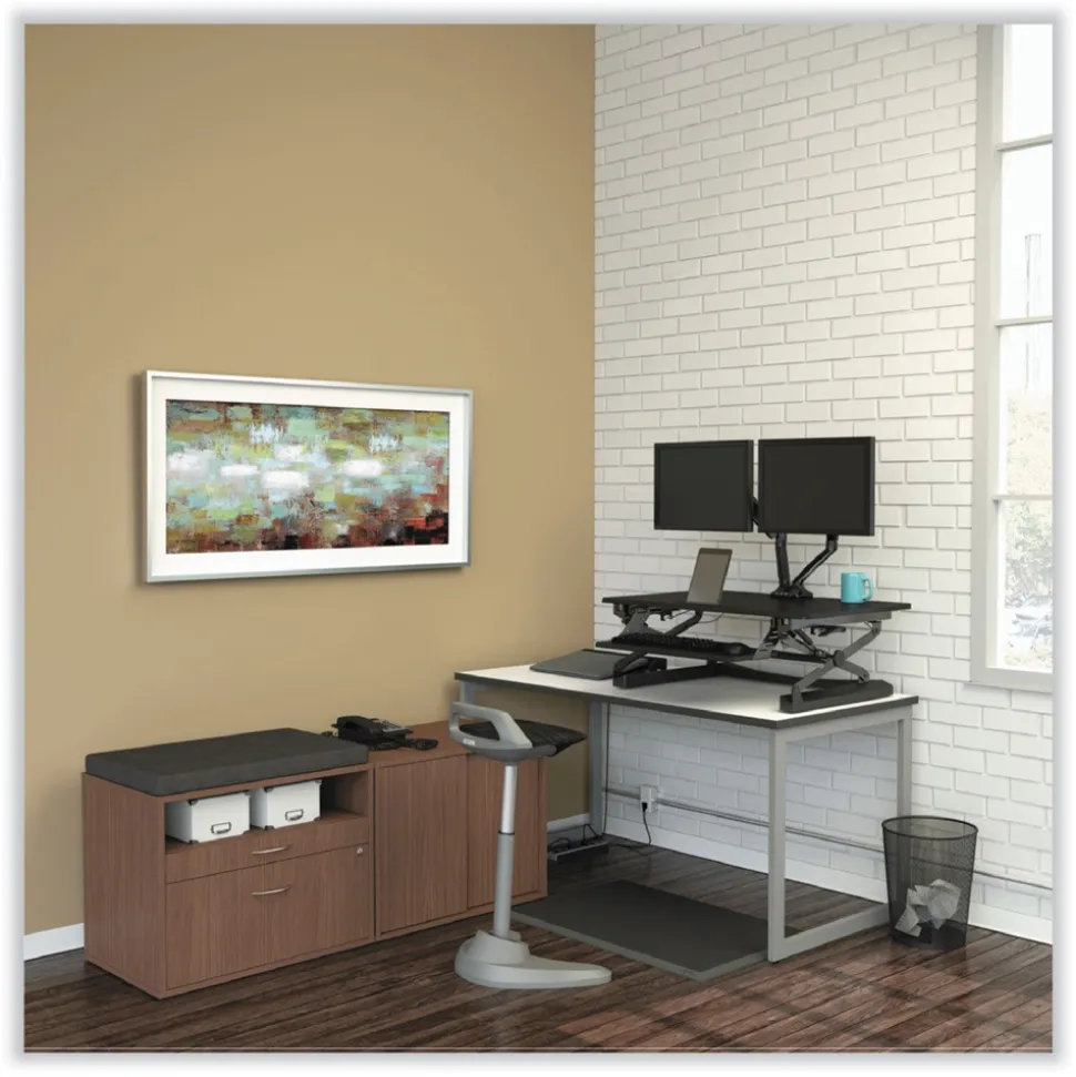 Alera Open Office Desk Series 29.5w x 19.13d x 22.78h Low Storage Cabinet Credenza - Modern Walnut