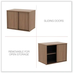 Alera Open Office Desk Series 29.5w x 19.13d x 22.78h Low Storage Cabinet Credenza - Modern Walnut