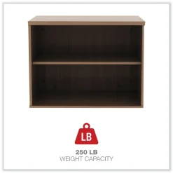 Alera Open Office Desk Series 29.5w x 19.13d x 22.78h Low Storage Cabinet Credenza - Modern Walnut