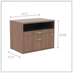 Alera Open Office Series 29.5 in. x 19.13 in. x 22.88 in. 2-Drawer Low File Cabinet Credenza - Walnut