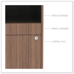 Alera Open Office Series 29.5 in. x 19.13 in. x 22.88 in. 2-Drawer Low File Cabinet Credenza - Walnut