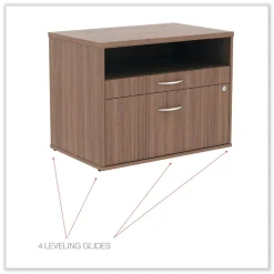 Alera Open Office Series 29.5 in. x 19.13 in. x 22.88 in. 2-Drawer Low File Cabinet Credenza - Walnut