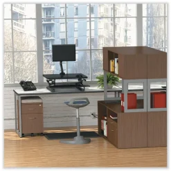 Alera Open Office Series 29.5 in. x 19.13 in. x 22.88 in. 2-Drawer Low File Cabinet Credenza - Walnut