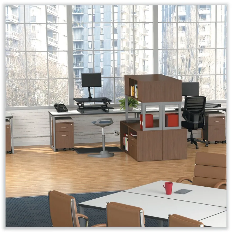 Alera Open Office Series 29.5 in. x 19.13 in. x 22.88 in. 2-Drawer Low File Cabinet Credenza - Walnut