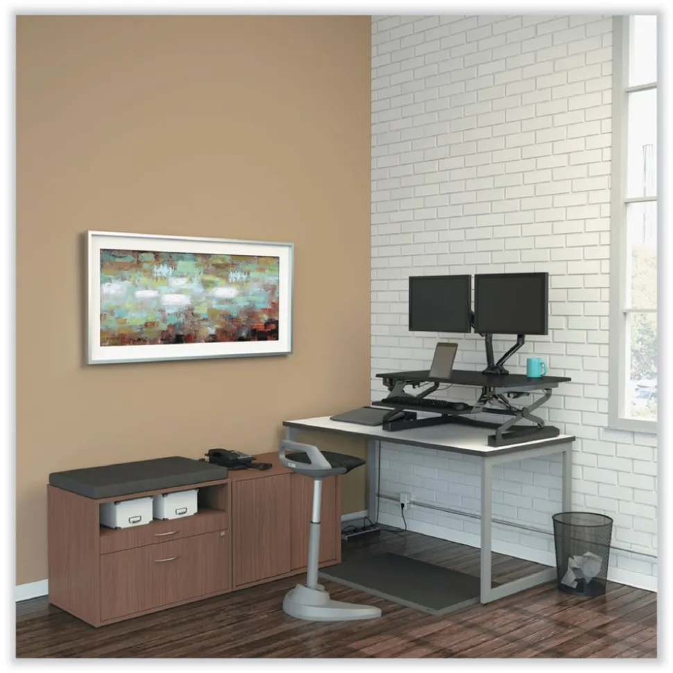 Alera Open Office Series 29.5 in. x 19.13 in. x 22.88 in. 2-Drawer Low File Cabinet Credenza - Walnut