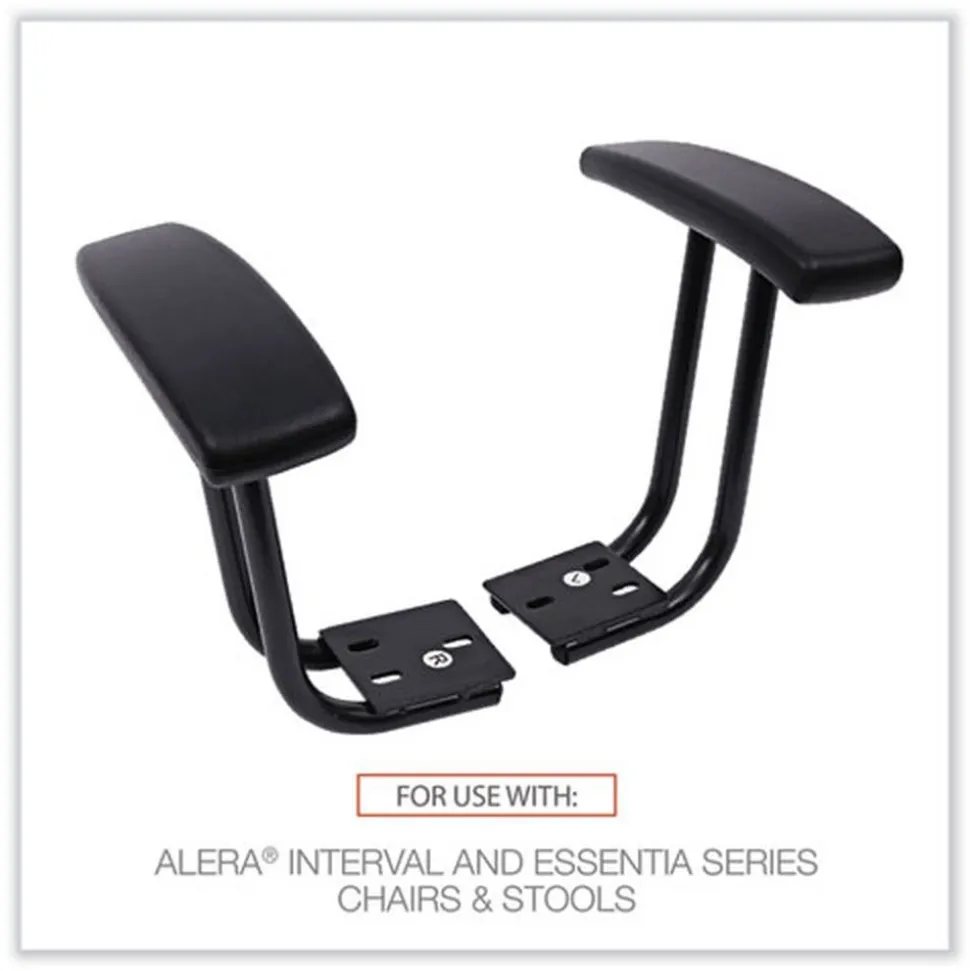 Alera Optional Fixed Height T-Arms for Essentia and Interval Series Chairs - Black (1-Pair)