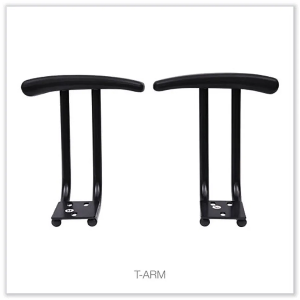 Alera Optional Fixed Height T-Arms for Essentia and Interval Series Chairs - Black (1-Pair)