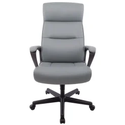 Alera Oxnam Series 17.56 in. to 21.38 in. Seat Height Supports Up to 275 lbs. High-Back Task Chair - Gray Seat/Back, Black Base