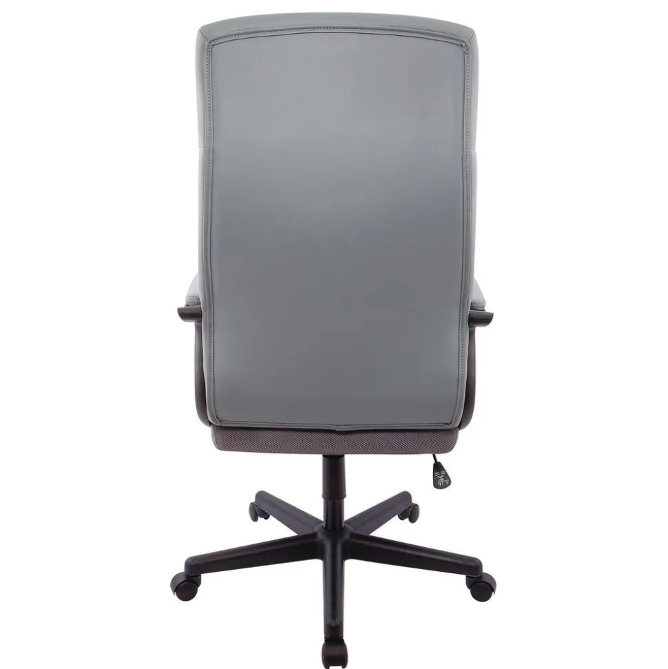 Alera Oxnam Series 17.56 in. to 21.38 in. Seat Height Supports Up to 275 lbs. High-Back Task Chair - Gray Seat/Back, Black Base