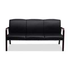 Alera Reception Lounge WL Series 65.13 in. x 26.13 in. x 33 in. 3-Seat Sofa - Black