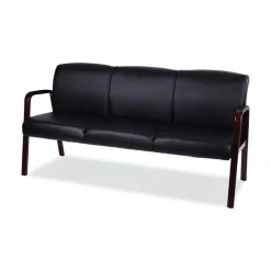 Alera Reception Lounge WL Series 65.13 in. x 26.13 in. x 33 in. 3-Seat Sofa - Black