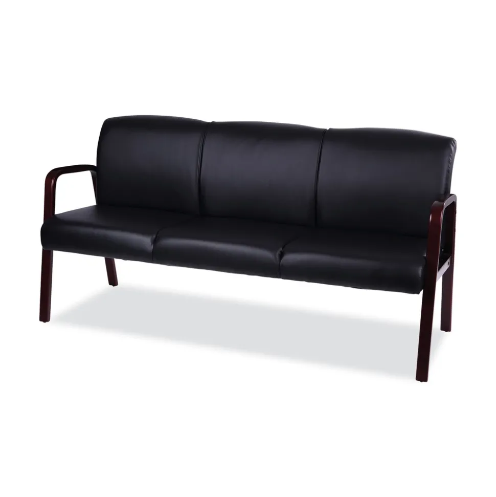 Alera Reception Lounge WL Series 65.13 in. x 26.13 in. x 33 in. 3-Seat Sofa - Black