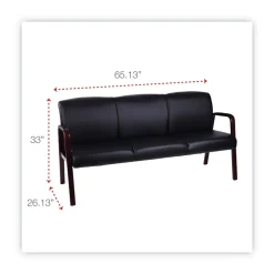 Alera Reception Lounge WL Series 65.13 in. x 26.13 in. x 33 in. 3-Seat Sofa - Black