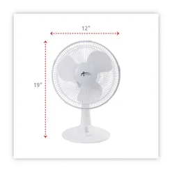 Alera 3-Speed 12 in. Plastic Oscillating Desk Fan - White