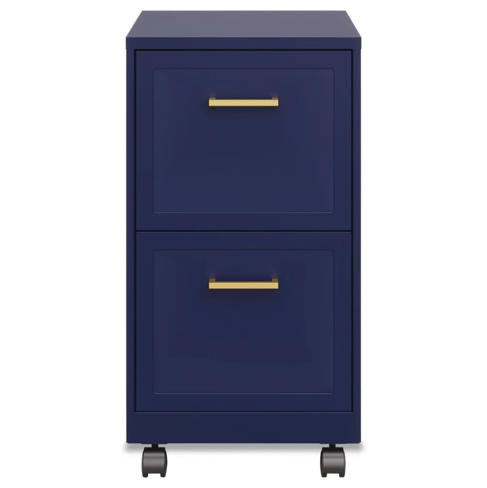 Alera Two-Drawer Mobile Vertical File 2 Letter-Size File Drawers 14.25 x 18 x 26.7 - Navy