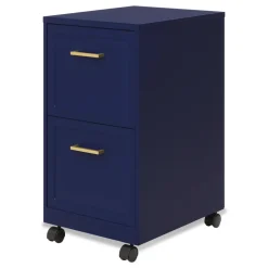 Alera Two-Drawer Mobile Vertical File 2 Letter-Size File Drawers 14.25 x 18 x 26.7 - Navy