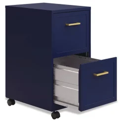Alera Two-Drawer Mobile Vertical File 2 Letter-Size File Drawers 14.25 x 18 x 26.7 - Navy