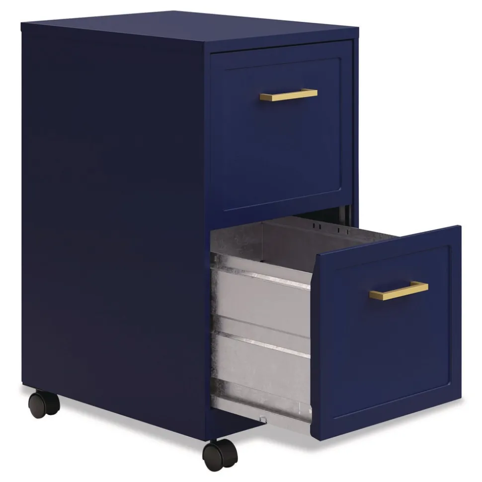 Alera Two-Drawer Mobile Vertical File 2 Letter-Size File Drawers 14.25 x 18 x 26.7 - Navy