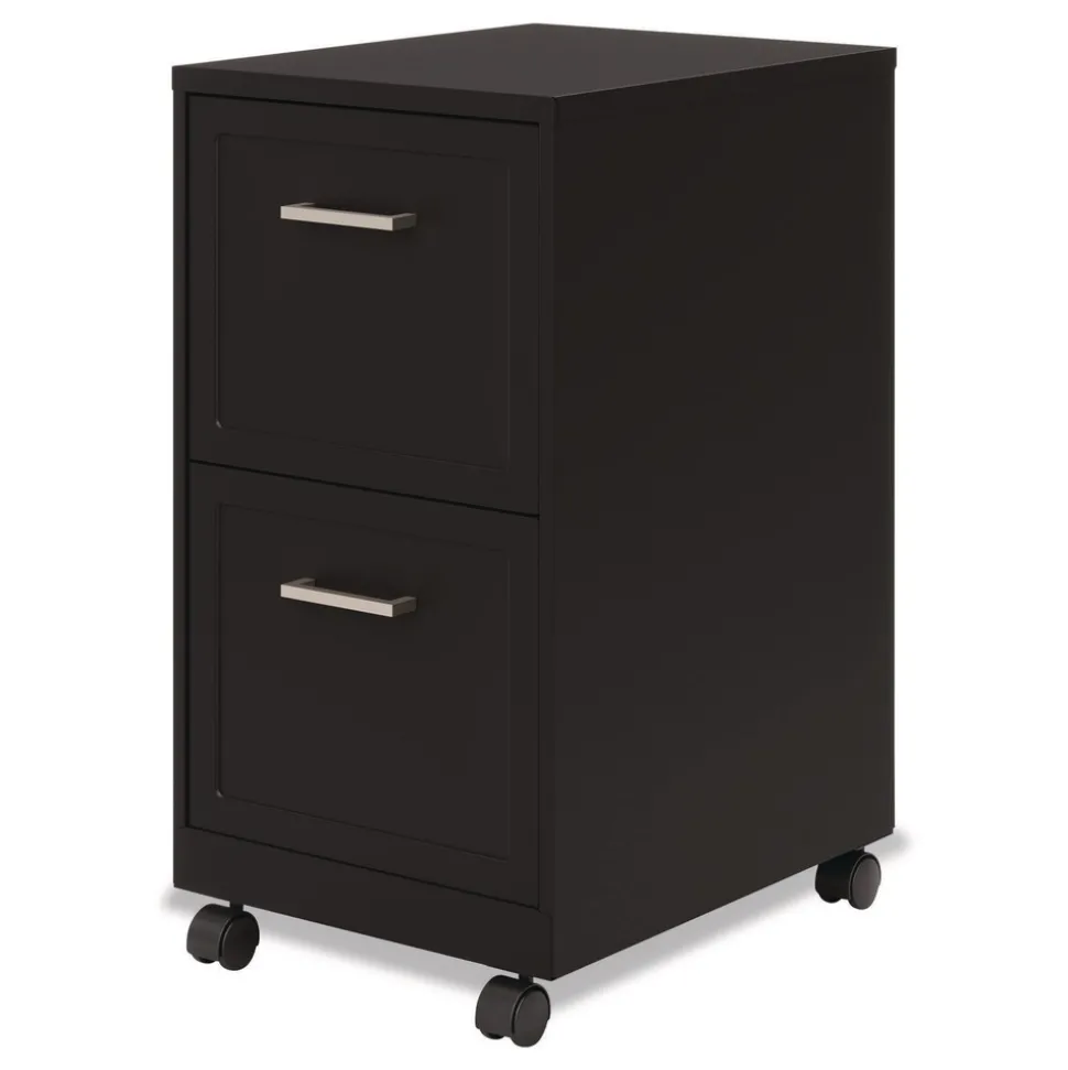Alera Two-Drawer Mobile Vertical File 2 Letter-Size File Drawers 14.25 x 18 x 26.7 - Black