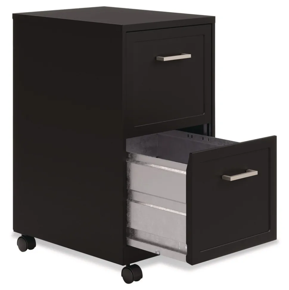 Alera Two-Drawer Mobile Vertical File 2 Letter-Size File Drawers 14.25 x 18 x 26.7 - Black