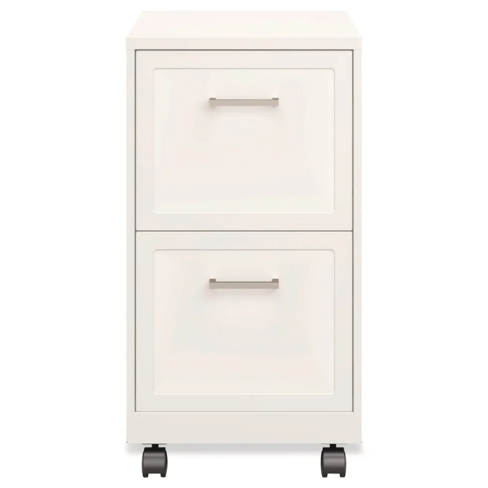 Alera Two-Drawer Mobile Vertical File 2 Letter-Size File Drawers 14.25 x 18 x 26.7 - Pearl White