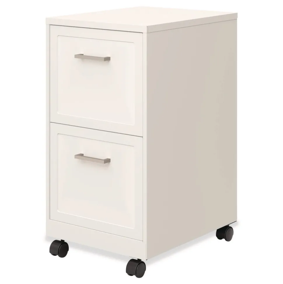 Alera Two-Drawer Mobile Vertical File 2 Letter-Size File Drawers 14.25 x 18 x 26.7 - Pearl White