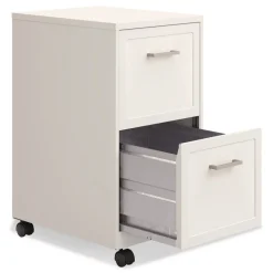 Alera Two-Drawer Mobile Vertical File 2 Letter-Size File Drawers 14.25 x 18 x 26.7 - Pearl White