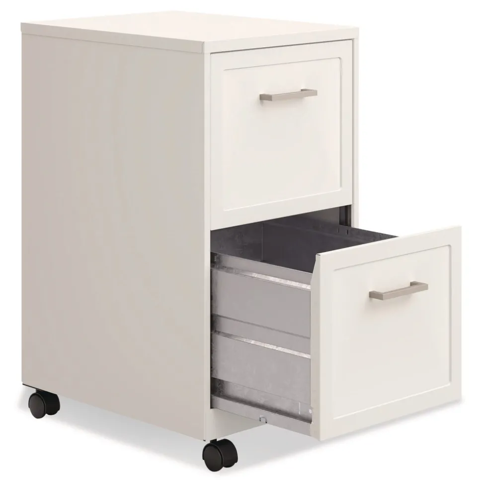 Alera Two-Drawer Mobile Vertical File 2 Letter-Size File Drawers 14.25 x 18 x 26.7 - Pearl White