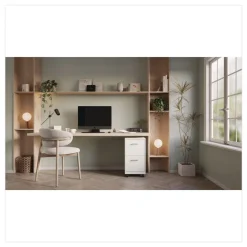 Alera Two-Drawer Mobile Vertical File 2 Letter-Size File Drawers 14.25 x 18 x 26.7 - Pearl White