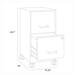 Alera Two-Drawer Mobile Vertical File 2 Letter-Size File Drawers 14.25 x 18 x 26.7 - Pearl White