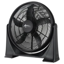 Alera 120V 0.65 Amp 20 in. 3-Speed Plastic Super-Circulator Tilt Fan - Black