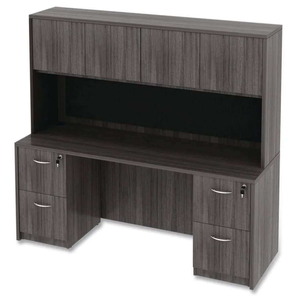 Alera Valencia Series 62-3/8 in. x 1/2 in. x 14 in. Tackboard for Open Storage Hutch - Charcoal