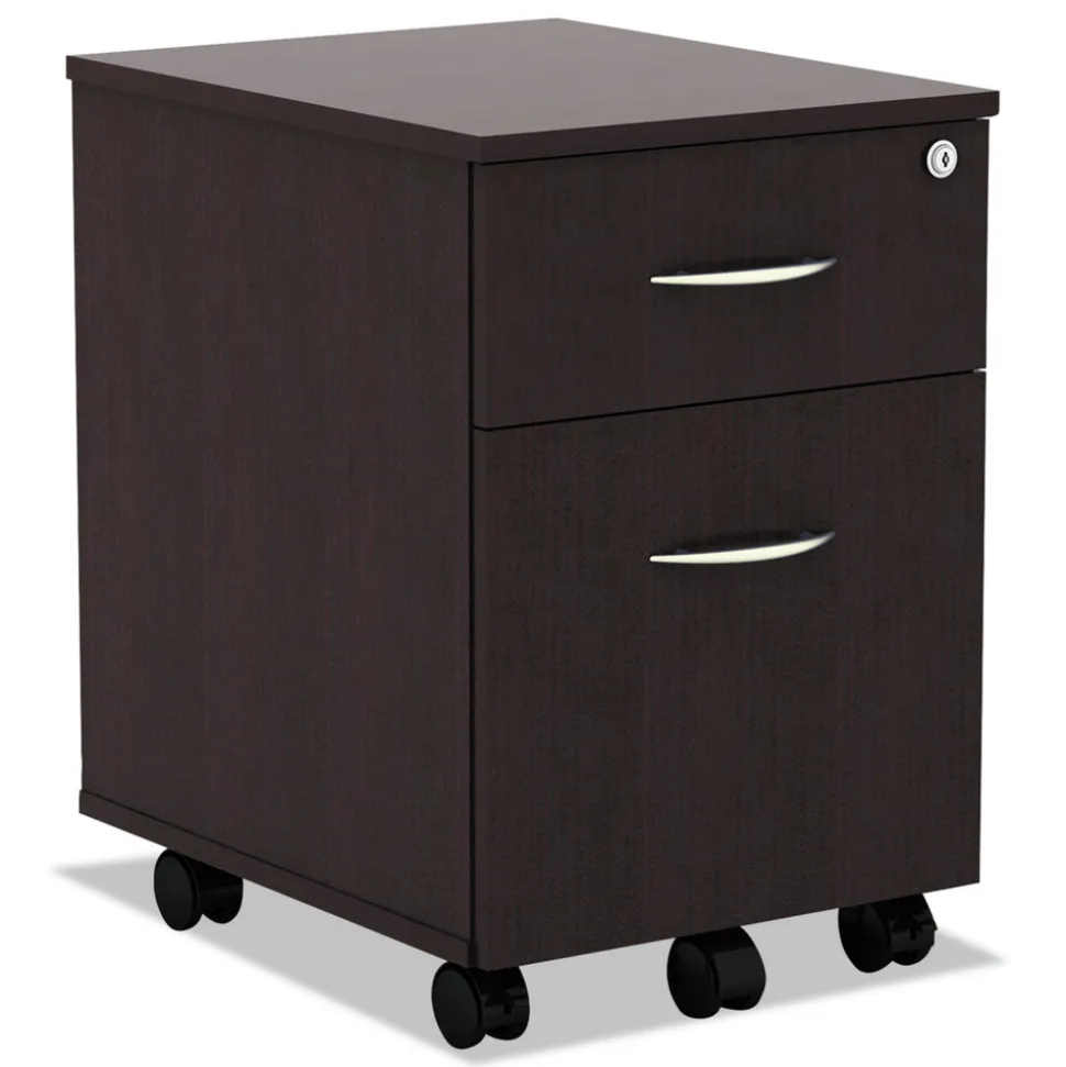 Alera Valencia Series 15.88 in. x 19.13 in. x 22.88 in. Mobile Box/File Pedestal - Espresso