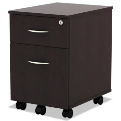 Alera Valencia Series 15.88 in. x 19.13 in. x 22.88 in. Mobile Box/File Pedestal - Espresso