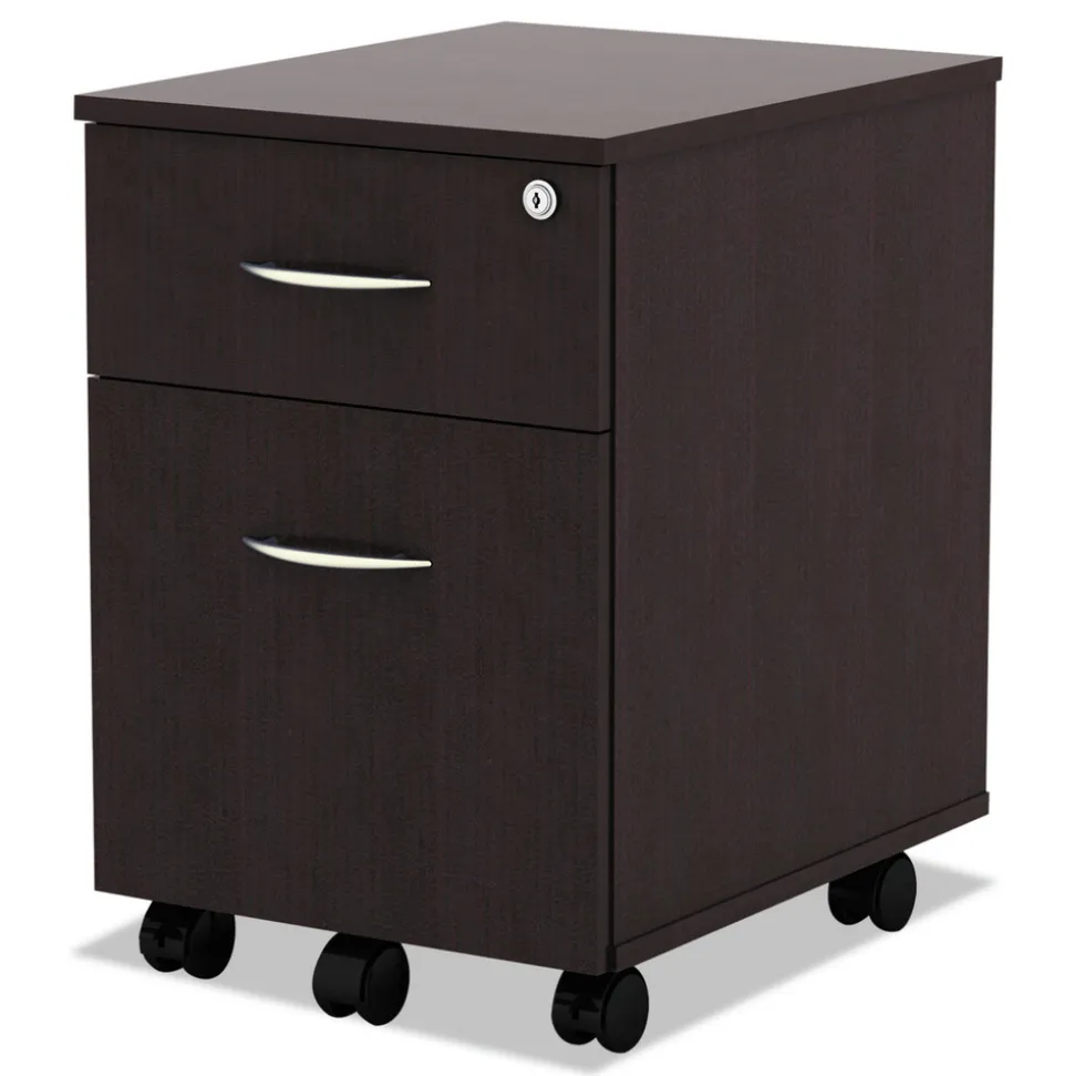 Alera Valencia Series 15.88 in. x 19.13 in. x 22.88 in. Mobile Box/File Pedestal - Espresso