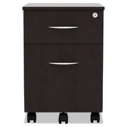 Alera Valencia Series 15.88 in. x 19.13 in. x 22.88 in. Mobile Box/File Pedestal - Espresso