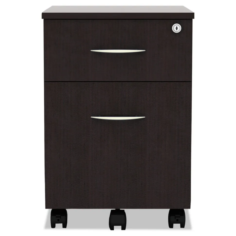 Alera Valencia Series 15.88 in. x 19.13 in. x 22.88 in. Mobile Box/File Pedestal - Espresso