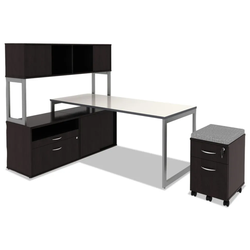 Alera Valencia Series 15.88 in. x 19.13 in. x 22.88 in. Mobile Box/File Pedestal - Espresso