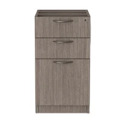 Alera Valencia Series 15.63 in. x 20.5 in. x 28.5 in. Legal/Letter 3-Drawer Full Pedestal File - Gray