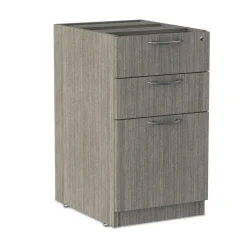 Alera Valencia Series 15.63 in. x 20.5 in. x 28.5 in. Legal/Letter 3-Drawer Full Pedestal File - Gray