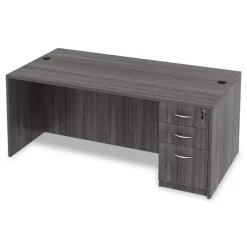 Alera Valencia Series 15.63 in. x 20.5 in. x 28.5 in. Legal/Letter 3-Drawer Full Pedestal File - Gray