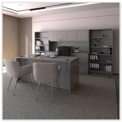 Alera Valencia Series 15.63 in. x 20.5 in. x 28.5 in. Legal/Letter 3-Drawer Full Pedestal File - Gray