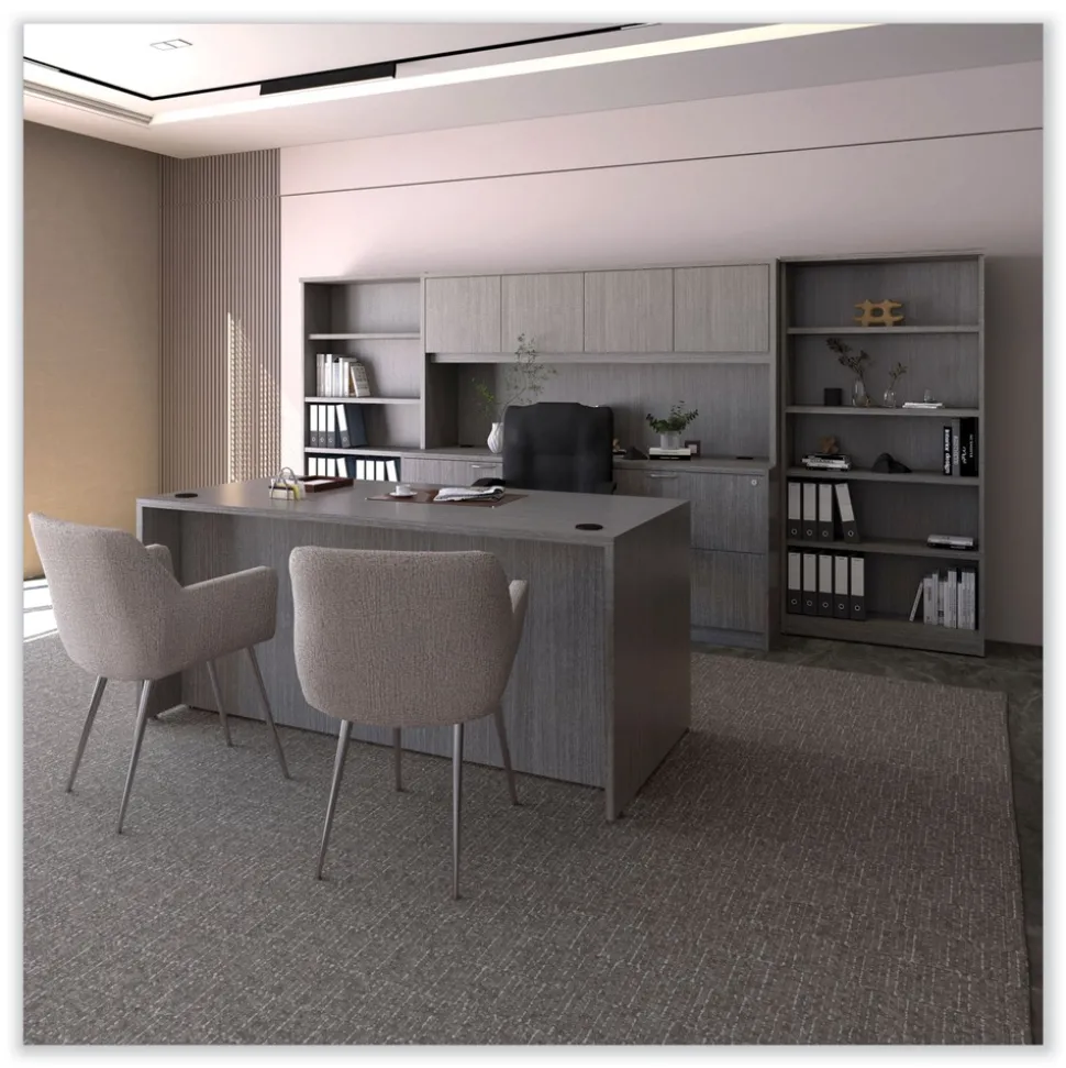 Alera Valencia Series 15.63 in. x 20.5 in. x 28.5 in. Legal/Letter 3-Drawer Full Pedestal File - Gray