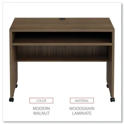 Alera Valencia Series 41.38 in. x 23.63 in. x 30 in. Mobile Workstation Desk - Modern Walnut