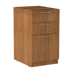 Alera VA532822WA 15.63 in. x 20.5 in. x 28.5 in. Valencia Series 3-Drawer Full File Pedestal - Modern Walnut