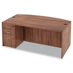 Alera VA532822WA 15.63 in. x 20.5 in. x 28.5 in. Valencia Series 3-Drawer Full File Pedestal - Modern Walnut
