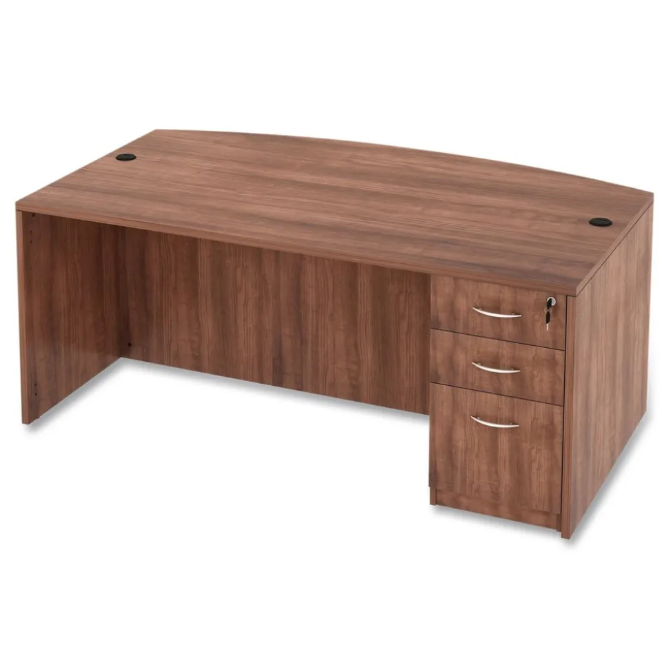 Alera VA532822WA 15.63 in. x 20.5 in. x 28.5 in. Valencia Series 3-Drawer Full File Pedestal - Modern Walnut