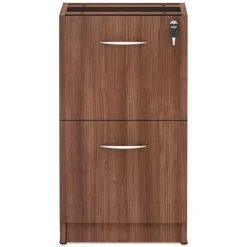 Alera VA542822WA 15.63 in. x 20.5 in. x 28.5 in. Valencia Series 2-Drawer Full File Pedestal - Modern Walnut