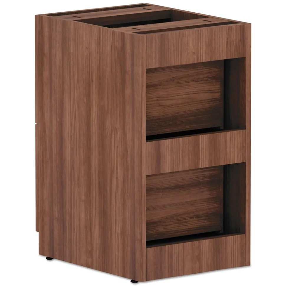 Alera VA542822WA 15.63 in. x 20.5 in. x 28.5 in. Valencia Series 2-Drawer Full File Pedestal - Modern Walnut