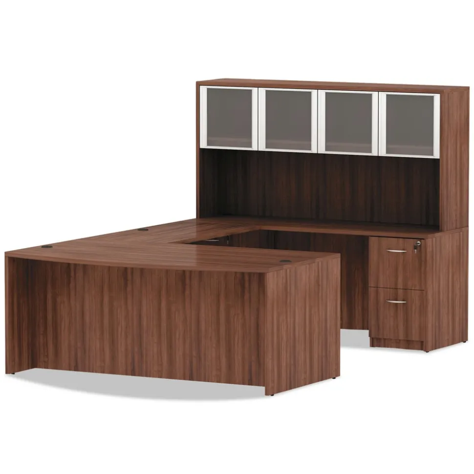 Alera VA542822WA 15.63 in. x 20.5 in. x 28.5 in. Valencia Series 2-Drawer Full File Pedestal - Modern Walnut